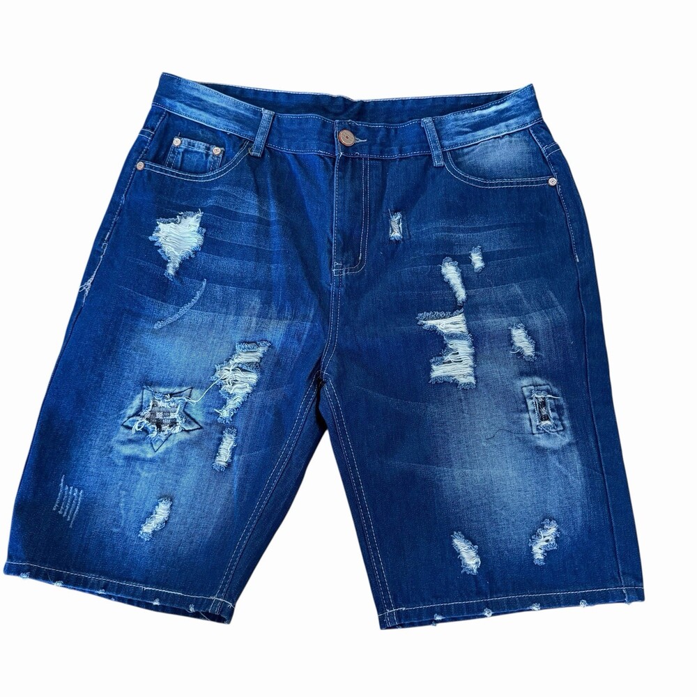 Lavnis Distressed Denim Shorts Mens 38 Streetwear Summer Casual Weekend